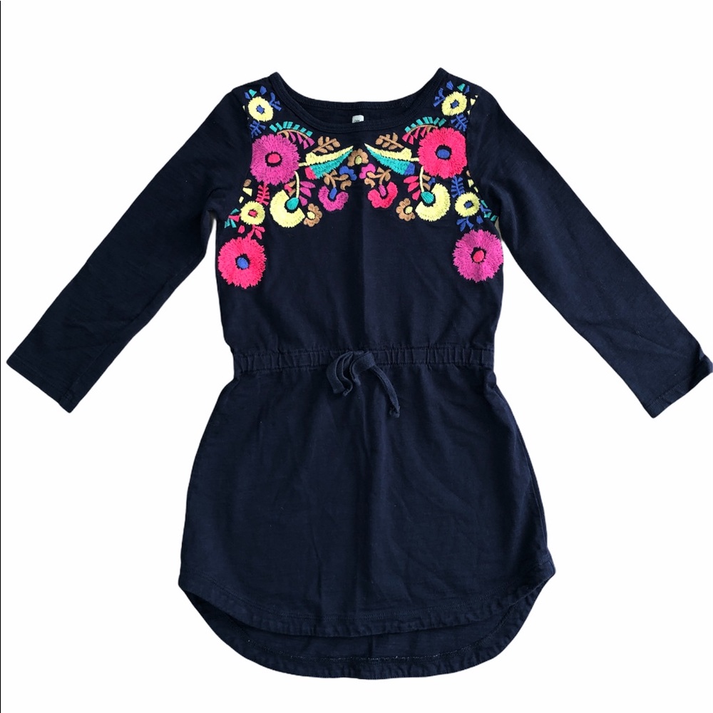 Tea embroidered floral dress